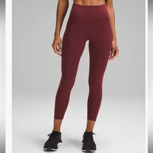 ✨AUTHENTIC LULULEMON RED MERLOT WUNDER TRAIN HIGH RISE TIGHT 25” ✨